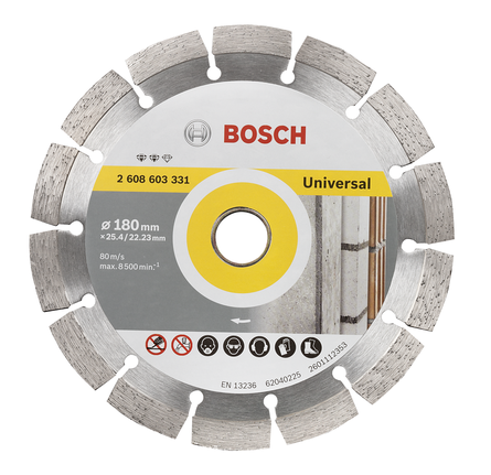 Đĩa cắt kim cương Bosch 180mm được phân đoạn để sử dụng phổ biến.