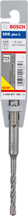 Mũi khoan Bosch SDS plus-3 có tuổi thọ 6 mm.