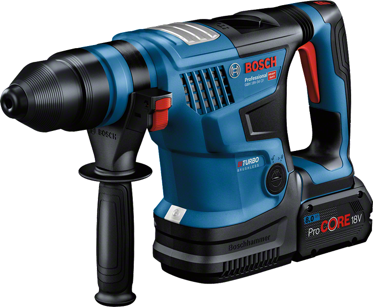 Máy khoan búa dùng pin Bosch GBH 18V-34 CF có đầu SDS plus.