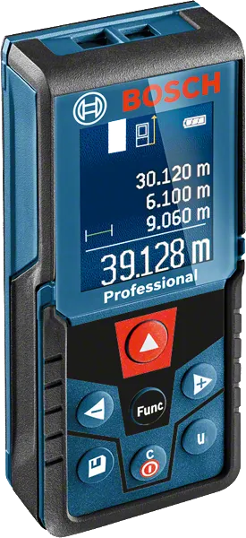 Máy đo laser Bosch GLM 400 có màn hình kỹ thuật số.
