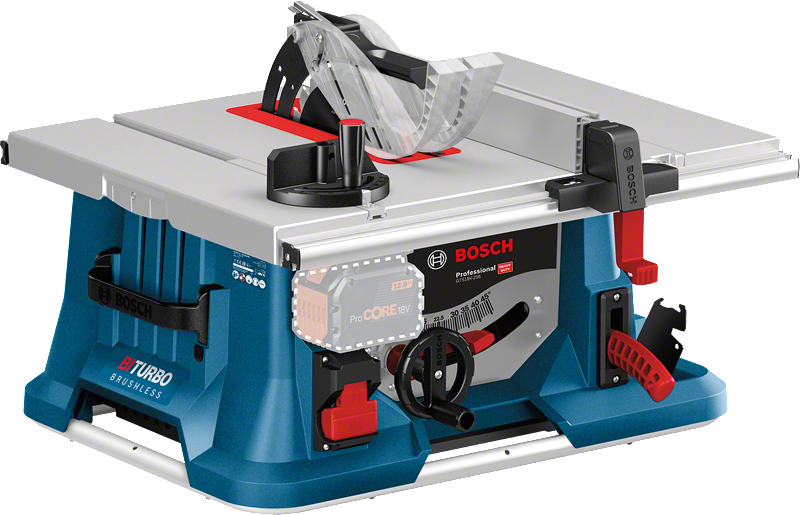 Máy cưa bàn dùng pin Bosch GTS 18V-216 với công nghệ BITURBO.