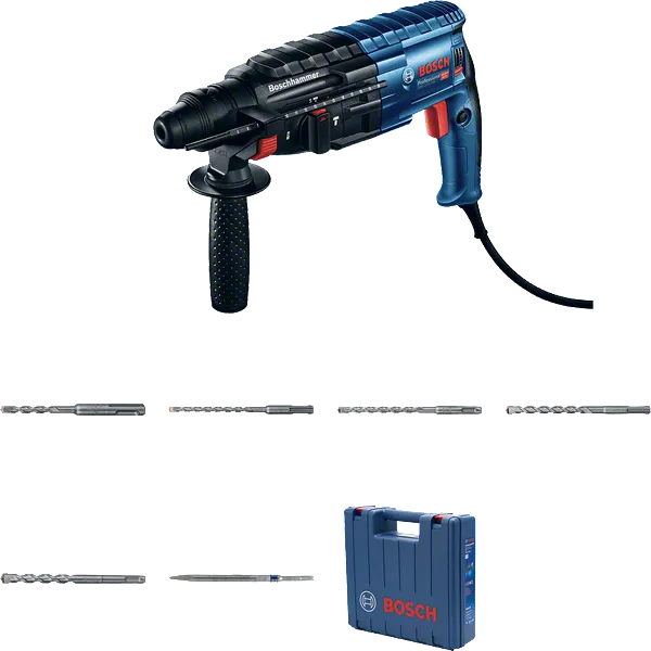 Máy khoan búa quay Bosch GBH 2-24 DRE có hộp đựng.