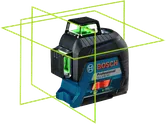 Máy cân bằng laser Bosch GLL 3-60 XG có vạch màu xanh lá cây.