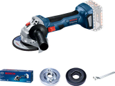 Máy mài góc dùng pin Bosch GWS 180-LI kèm phụ kiện.