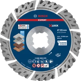 Đĩa cắt kim cương Bosch EXPERT MultiMaterial X-LOCK 125 mm.