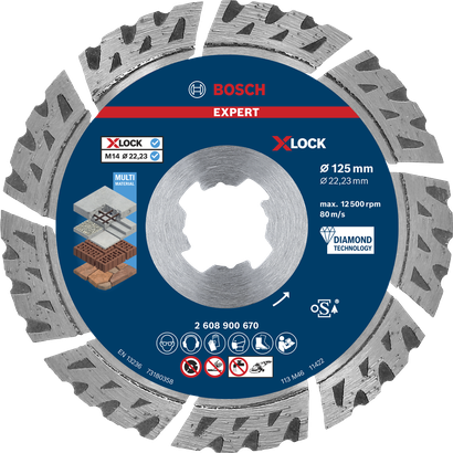 EXPERT MultiMaterial Đĩa cắt kim cương Bosch EXPERT MultiMaterial X-LOCK 125 mm.