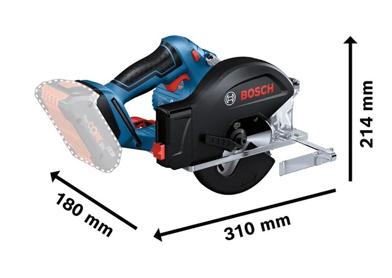Máy cưa đĩa dùng pin Bosch GKM 18V-50, lưỡi cưa 136mm.