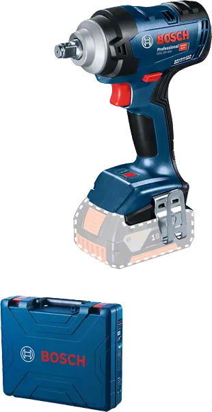 Máy siết bu lông dùng pin Bosch GDS 18V-400 có hộp đựng.