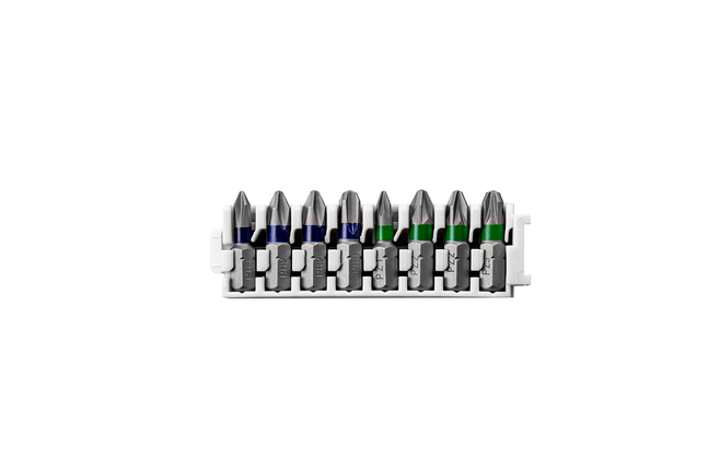 Bộ mũi tua vít Pick & Click Extra Hard, 8 chiếc, 1xPH1;2xPH2;1xPH3;1xPZ1;2xPZ2;1xPZ3 Bộ 8 mũi vít siêu cứng Bosch Pick and Click.