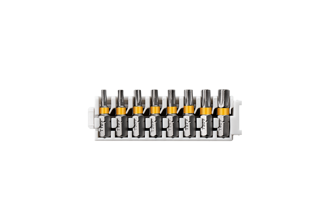 Bộ mũi tua vít Pick & Click Extra Hard, 8 chiếc, 1xT10;1xT15;2xT20;1xT25;1xT27;1xT30;1xT40 Bộ mũi vít cứng Bosch Pick & Click 8 món.