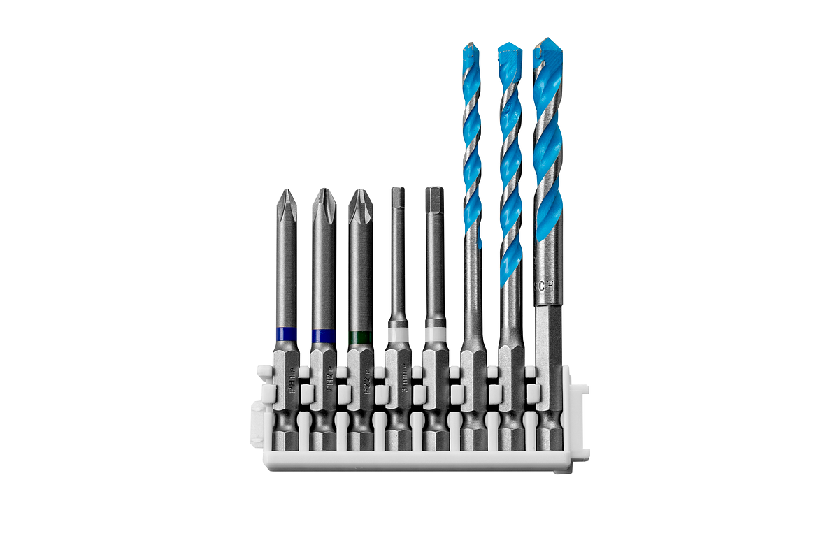 Bộ tua vít và mũi khoan hỗn hợp 8 món Bosch Pick & Click.