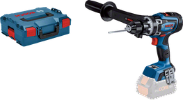 Máy khoan kết hợp dùng pin Bosch GSB 18V-150 C có hộp đựng.