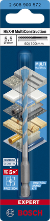 Mũi khoan Bosch EXPERT HEX-9 MultiConstruction 5,5×100 mm.