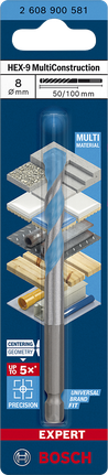 Mũi khoan đa năng Bosch EXPERT HEX-9 8×50×100 mm.
