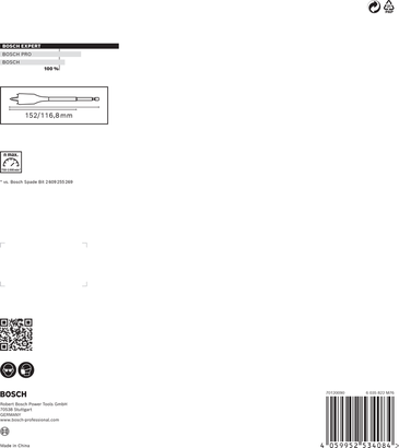 Bộ mũi khoan xẻng tự cắt Bosch EXPERT 16–32 mm 7 chiếc.