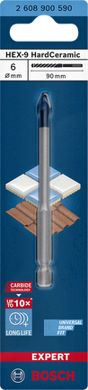 Mũi khoan Bosch HEX-9 HardCeramic 6×90mm.