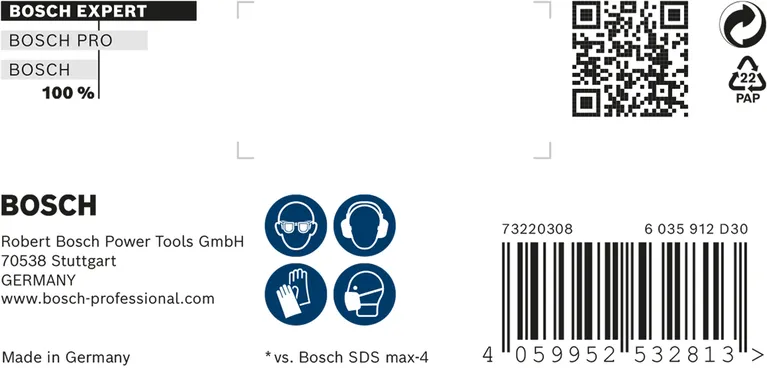 Mũi khoan búa EXPERT SDS max-8X 14 x 200 x 340 mm Mũi khoan búa Bosch EXPERT SDS max-8X 14 x 200 x 340 mm.