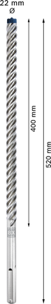 Mũi khoan búa EXPERT SDS max-8X 22 x 400 x 520 mm Mũi khoan búa Bosch EXPERT SDS max-8X 22 x 520 mm.