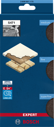 Bộ khối chà nhám Bosch EXPERT S471 loại trung bình, siêu mịn.