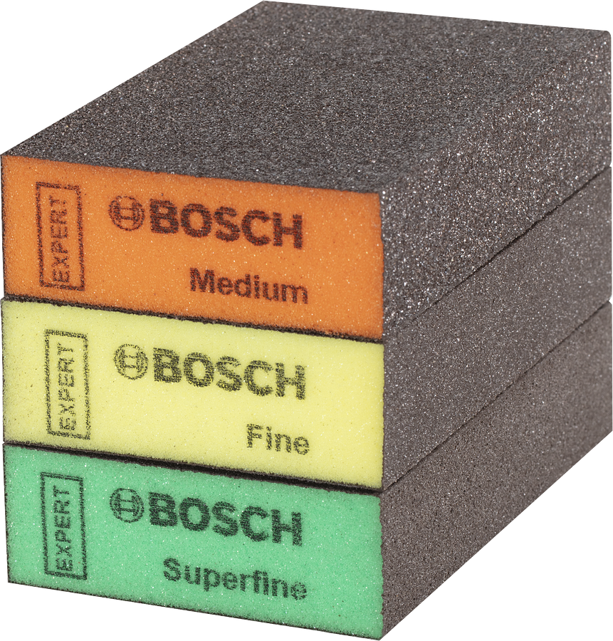 Khối chà nhám Bosch EXPERT S471 có độ mịn trung bình siêu mịn.