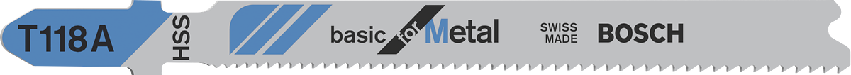 Lưỡi cưa lọng Bosch T118A dùng để cắt kim loại.