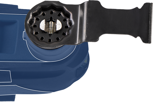 Dụng cụ đa năng dao động có gắn lưỡi cắt.