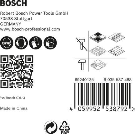Bộ mũi khoan EXPERT HEX-9 MultiConstruction 5,5/6/6/7/8 mm, 5 chiếc Bộ mũi khoan đa năng Bosch EXPERT HEX-9 5 chiếc.