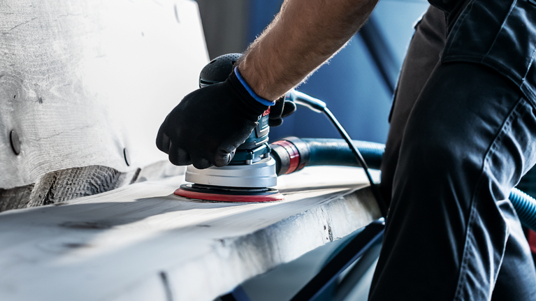 Lưới chà nhám EXPERT M480 cho máy chà nhám quỹ đạo ngẫu nhiên 125 mm, G 120 50 chiếc Người đeo thiết bị an toàn chà nhám tấm ván gỗ bằng máy chà nhám điện.