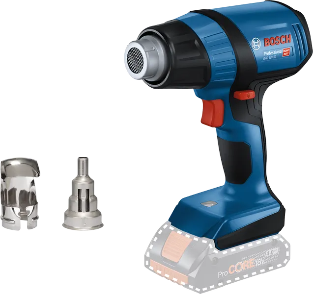 GHG 18V-50 Súng nhiệt dùng pin Bosch GHG 18V-50 có vòi phun.