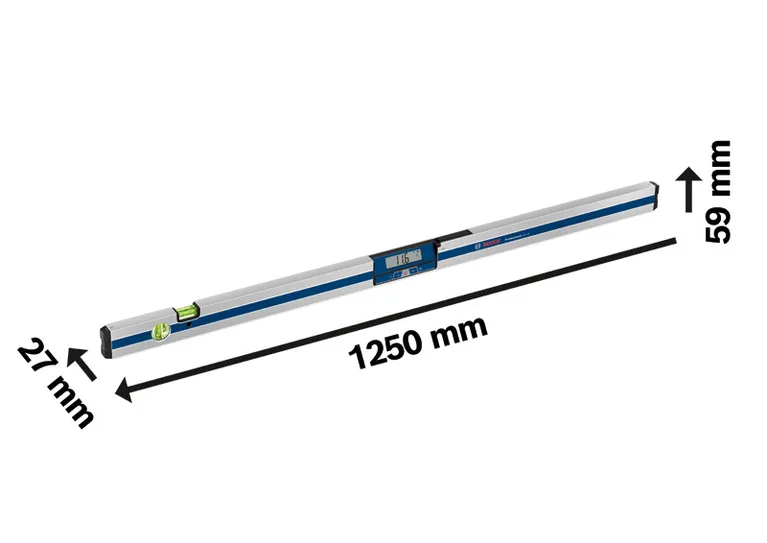 Máy đo độ nghiêng kỹ thuật số Bosch GIM 120 có màn hình LCD.