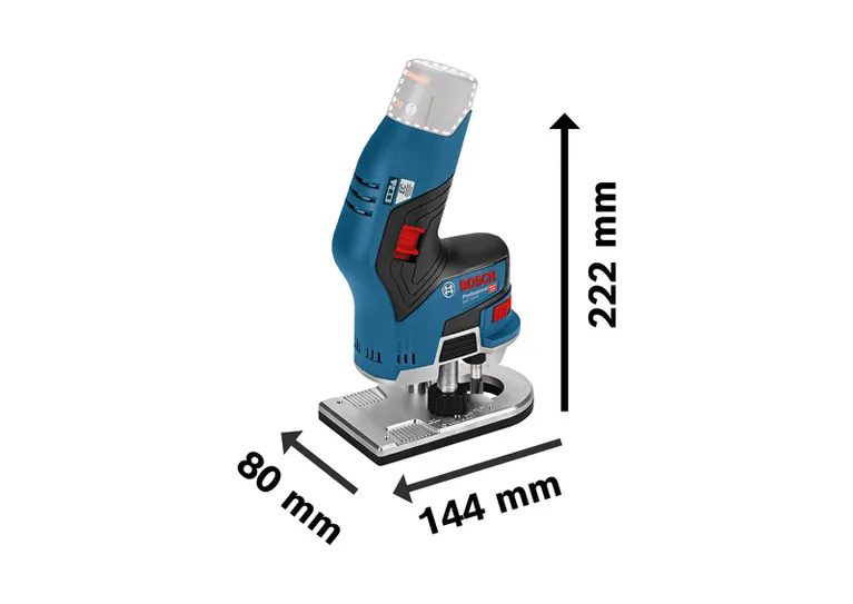 Máy phay cầm tay không dây Bosch GKF 12V-8 có kích thước nhỏ gọn.