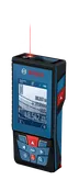 Máy đo khoảng cách bằng laser Bosch GLM 100-25 C hiển thị khoảng cách kỹ thuật số.