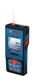 Máy đo khoảng cách bằng laser Bosch GLM 100-25 C hiển thị khoảng cách kỹ thuật số.