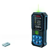 Máy đo laser Bosch GLM50-23G có màn hình hiển thị tia sáng màu xanh lá cây.