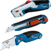 Bộ dao tiện ích 3 món Bosch có tay cầm tiện dụng.