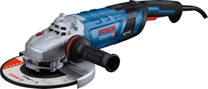 Máy mài góc Bosch GWS 30-230 B có tay cầm tiện dụng.