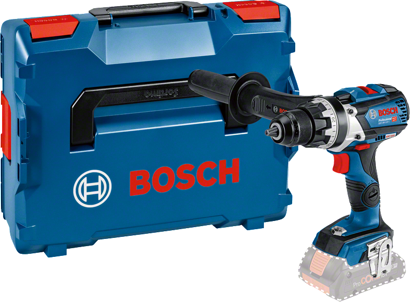 Máy khoan pin Bosch GSR 18V-110 C có hộp đựng.