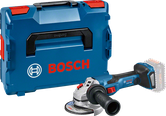 Máy mài góc dùng pin Bosch GWS 18V-15 C có hộp đựng.
