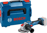 Máy mài góc dùng pin Bosch GWX 18V-15 SC có hộp đựng.