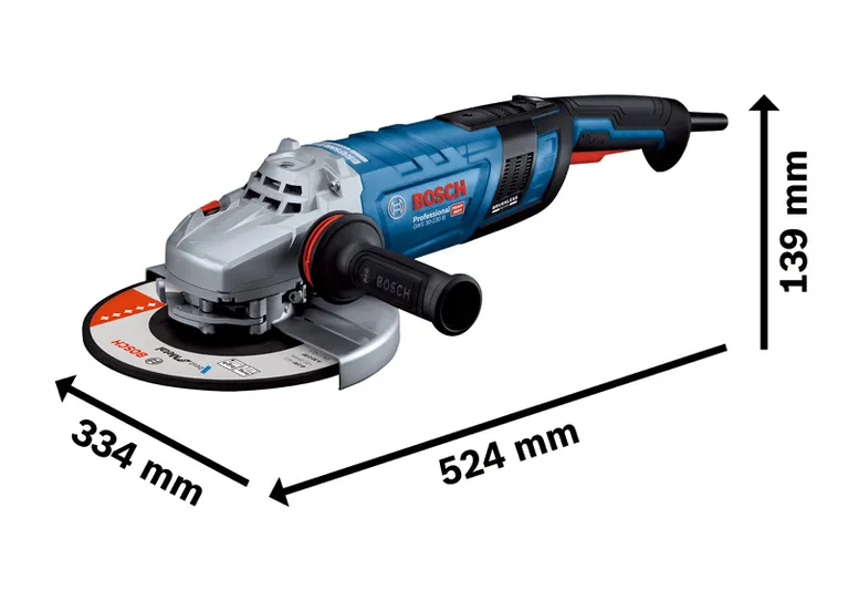 Máy mài góc Bosch GWS 30-230 B có đĩa mài 230 mm.