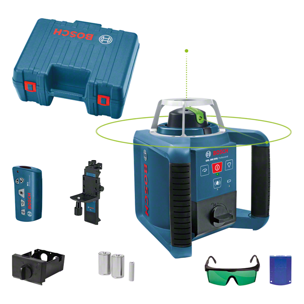 Máy cân bằng laser Bosch GRL 300 HVG kèm phụ kiện.