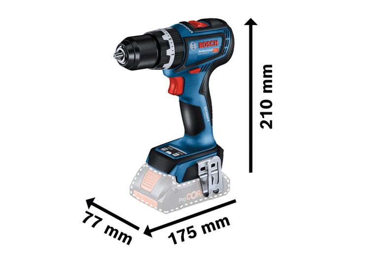 Máy khoan kết hợp dùng pin Bosch GSB 18V-90 C có nhiều kích thước.