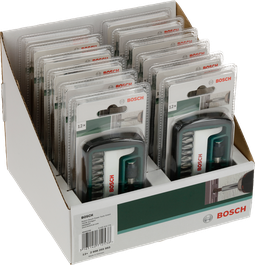 Bộ tua vít 12 món Bosch được trưng bày bán lẻ.