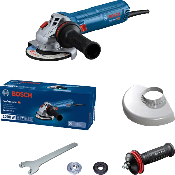 Máy mài góc Bosch GWS 12-125 S kèm phụ kiện.
