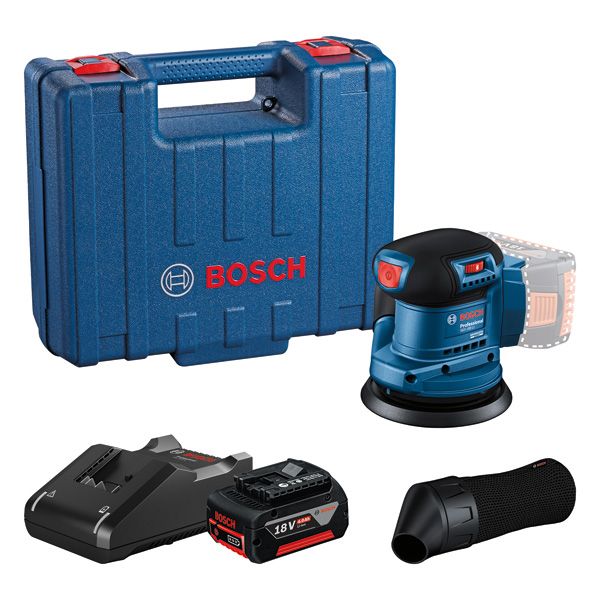 Bộ máy chà nhám quỹ đạo ngẫu nhiên Bosch GEX 185-LI có đệm 125mm.