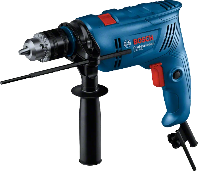 Máy khoan động lực Bosch GSB 600 có tay cầm bên hông.