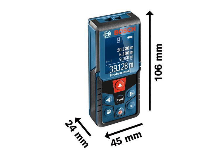 Máy đo laser Bosch GLM 400 có màn hình kỹ thuật số.
