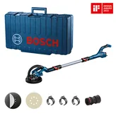 Bộ máy chà nhám tường thạch cao Bosch GTR 550 kèm phụ kiện.