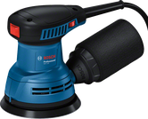 Máy chà nhám quỹ đạo ngẫu nhiên Bosch GEX 125 có bộ thu bụi.