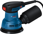 Máy chà nhám quỹ đạo ngẫu nhiên Bosch GEX 125 có bộ thu bụi.